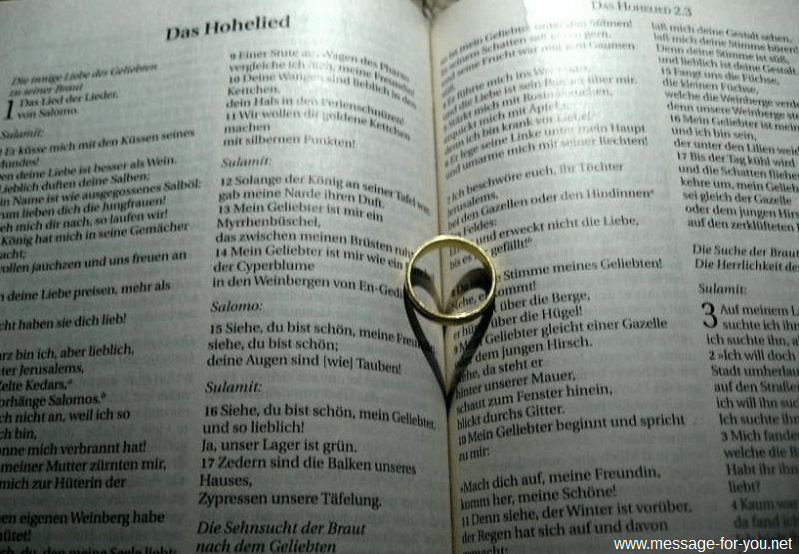 Herz Schatten Ring auf Buch Bibel 2