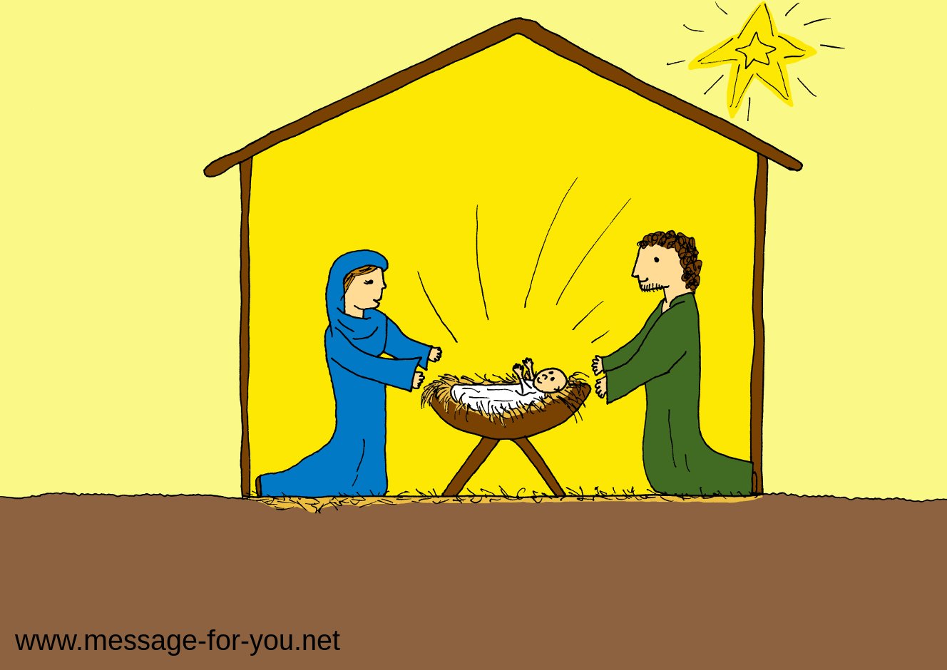 Drawing of Nativity Scene